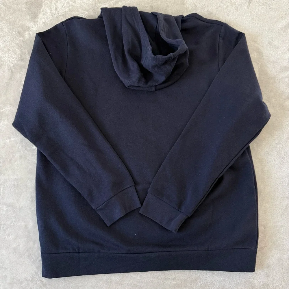 Adidas Pullover Hoodie Mens XL Navy Blue Floral‎ Logo Sweatshirt